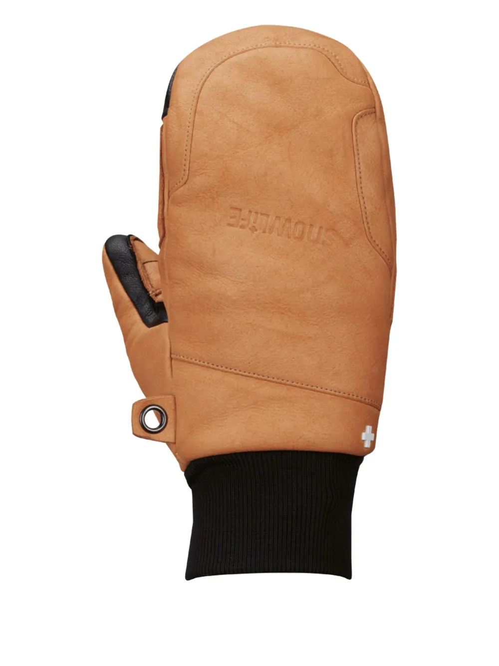 SNOWLIFE leather panelled gloves - Marrone