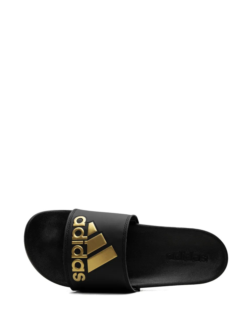 adidas Adilette Comfort "Core Black Gold Metallic" slides