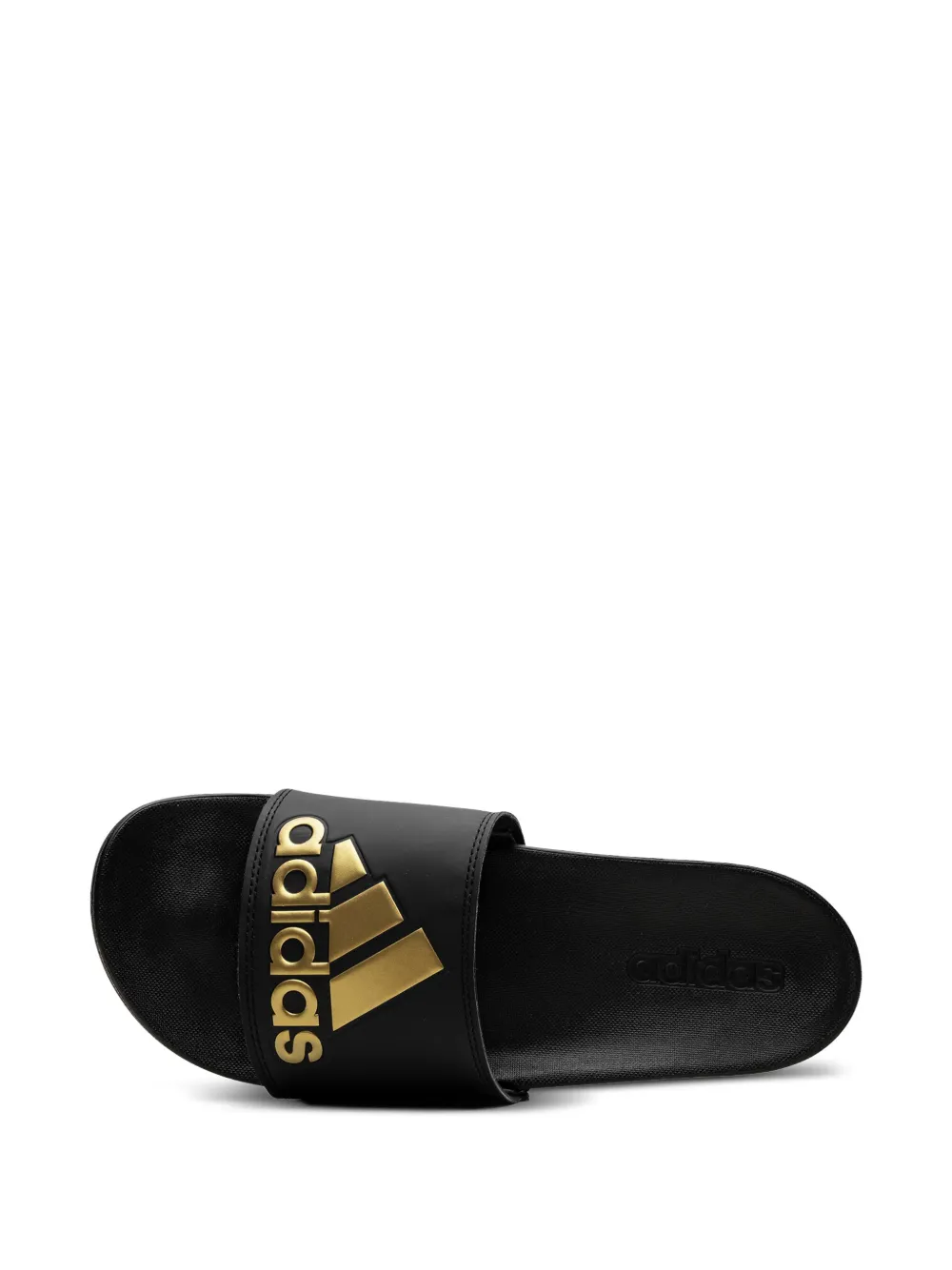 adidas Adilette Comfort "Core Black Gold Metallic" slides