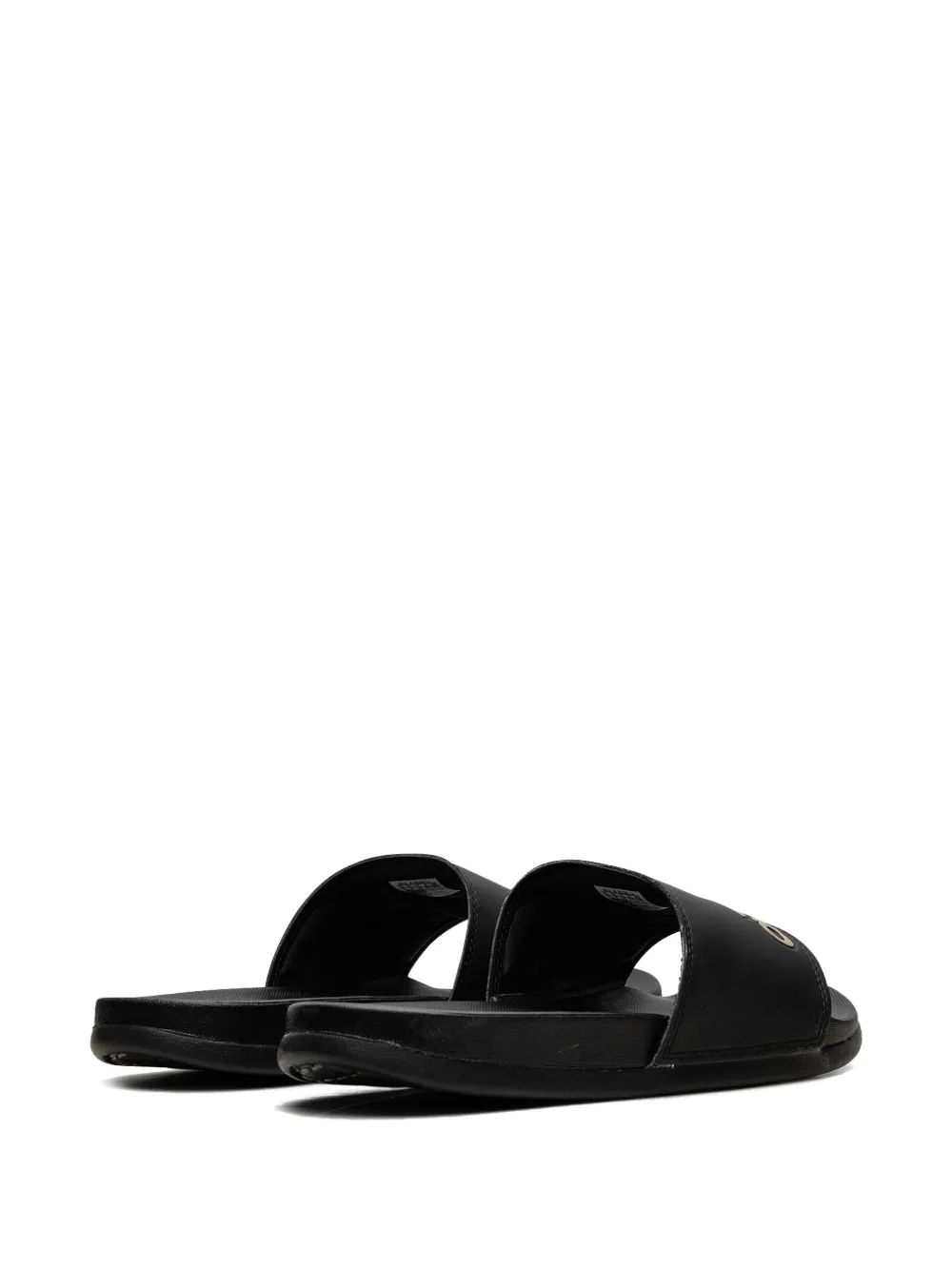 adidas Adilette Comfort "Core Black Gold Metallic" slides