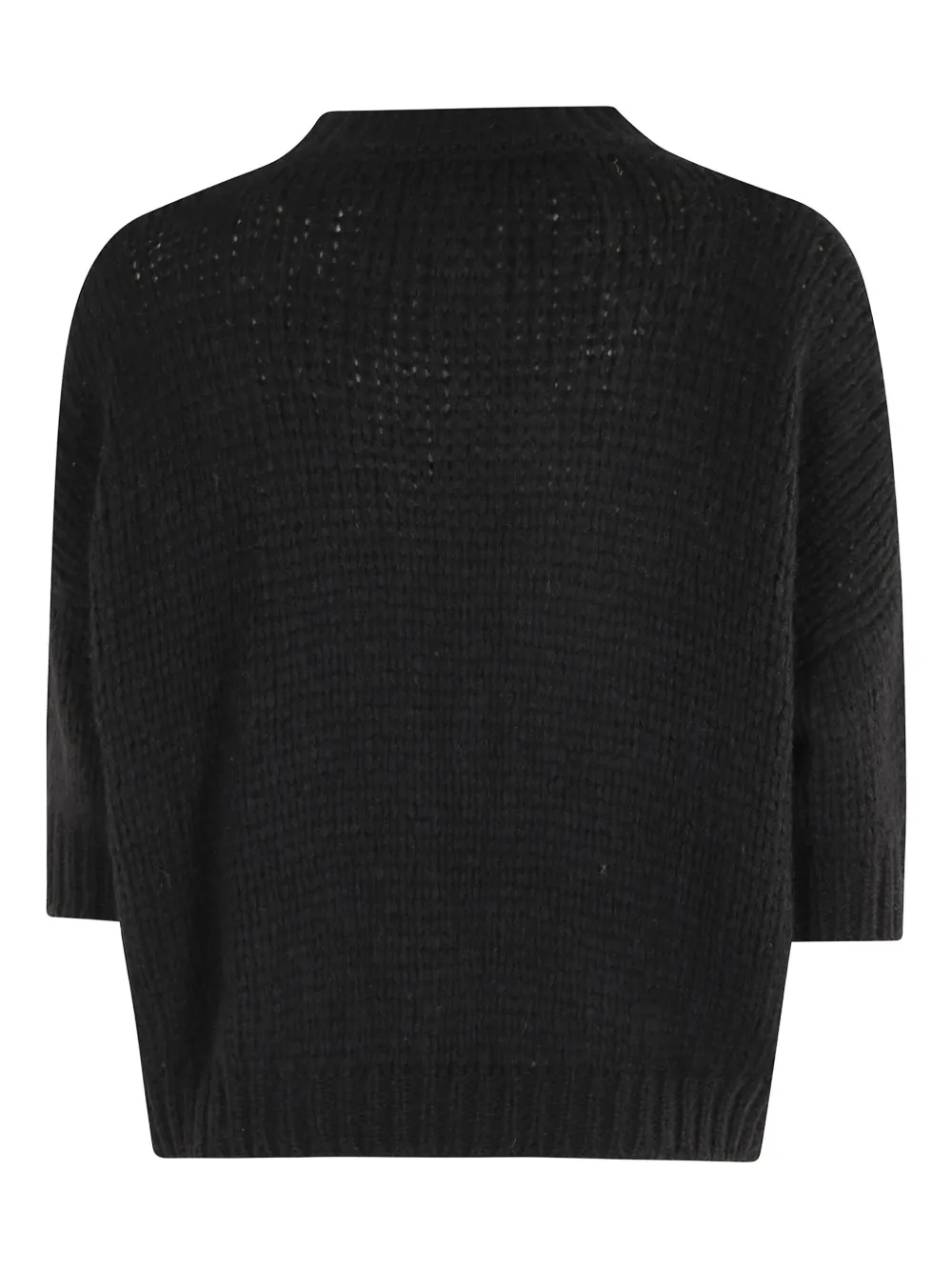 Roberto Collina short-sleeve open-knit sweater Zwart