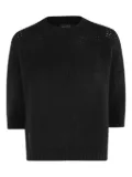 Roberto Collina short-sleeve open-knit sweater - Black