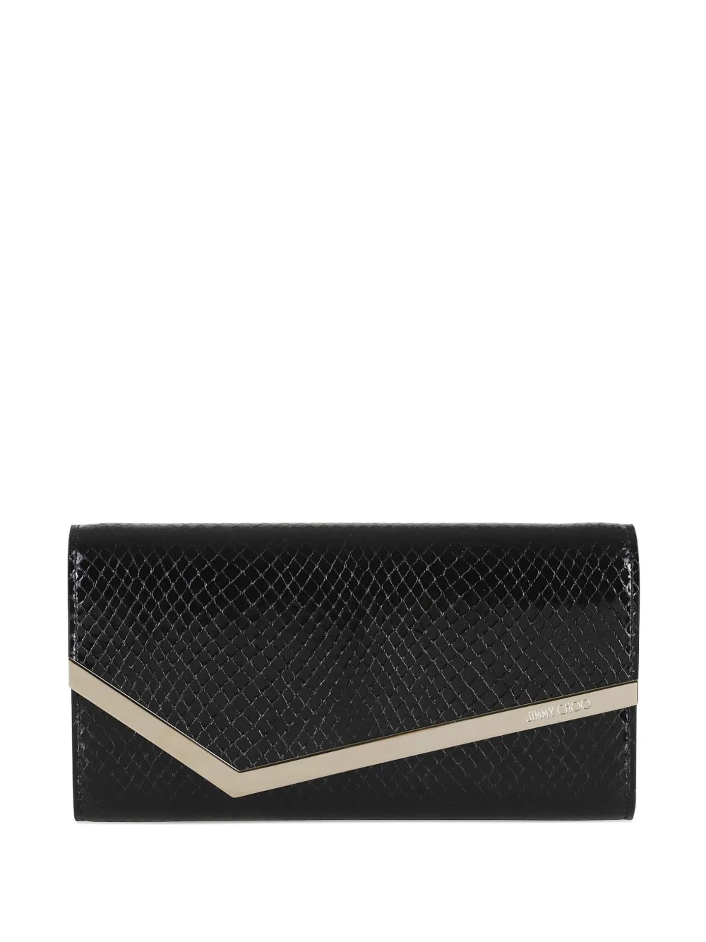 Jimmy Choo snakeskin-effect clasp bag Zwart