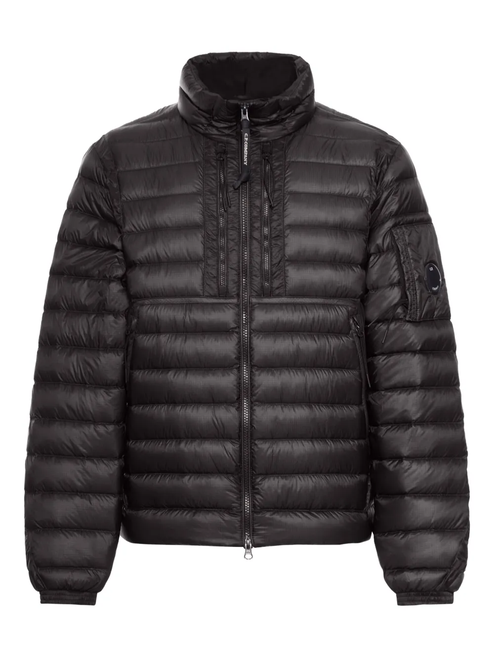 C.P. Company D.D. Shell gewatteerd donsjack met goggle Zwart