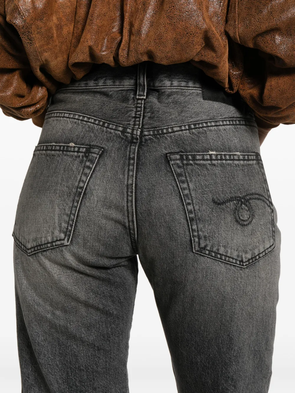 R13 Jeans met logopatch Zwart