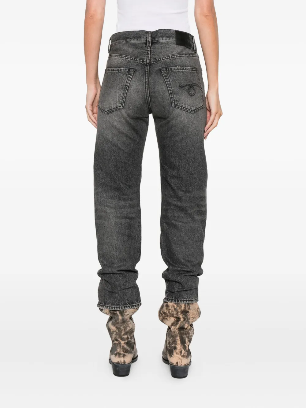 R13 Jeans met logopatch Zwart