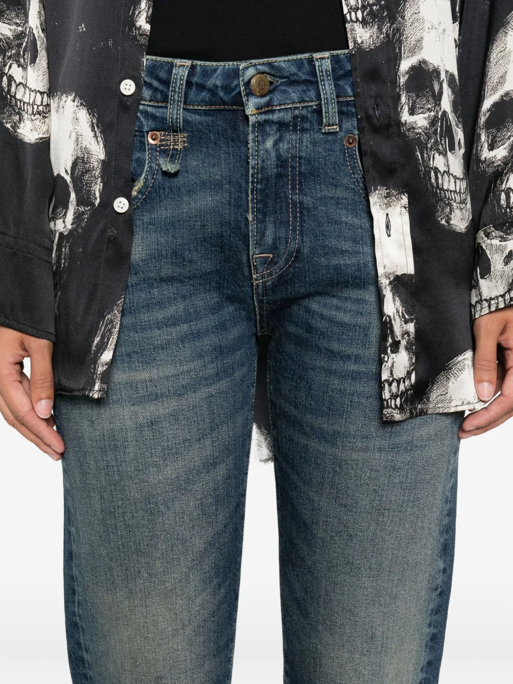R13 Five-pockets Stretch Jeans In Blue