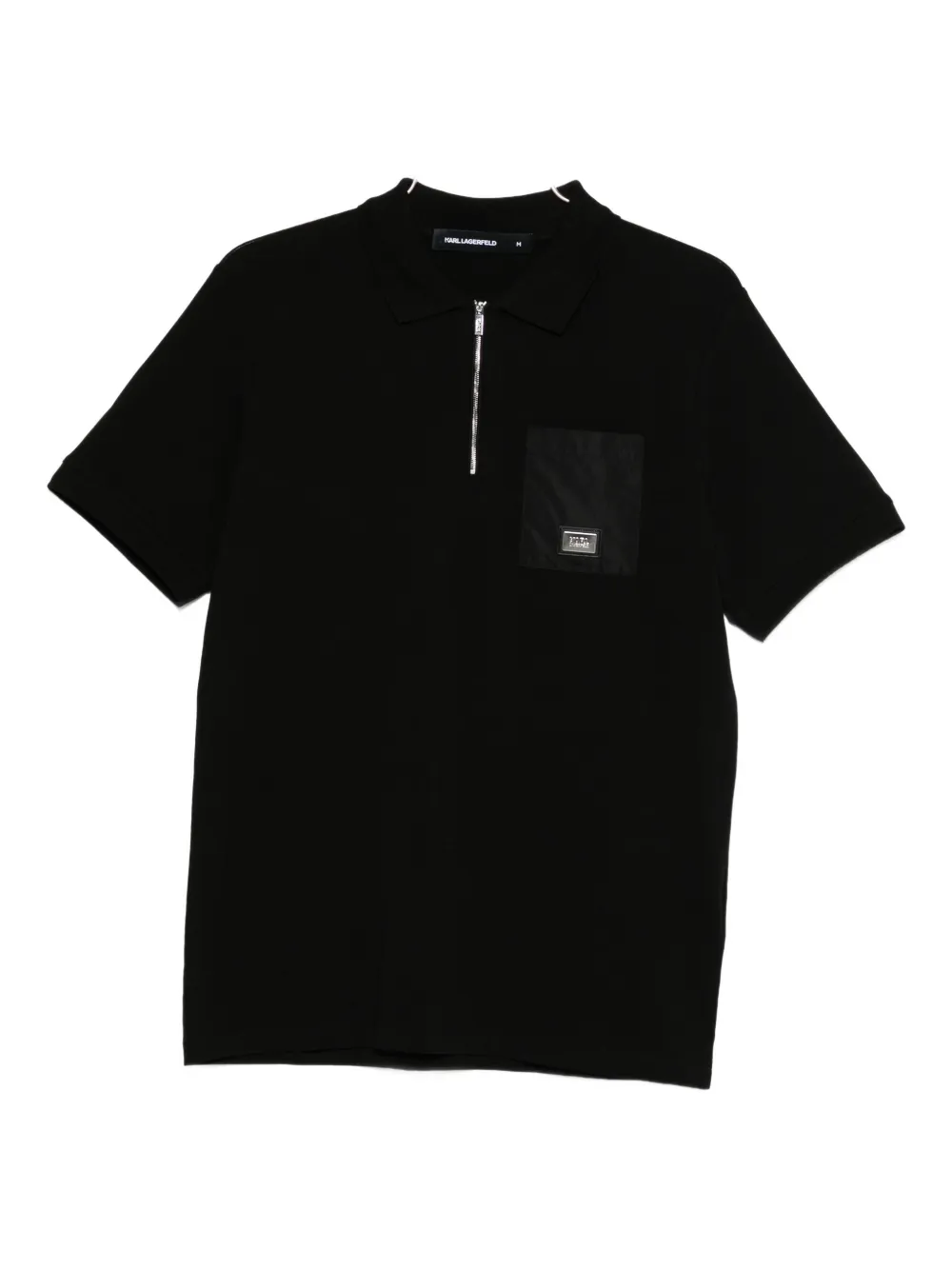 Karl Lagerfeld Poloshirt met logoplakkaat Zwart