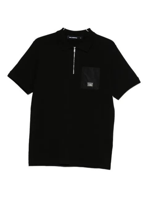 Karl Lagerfeld logo-plaque polo shirt