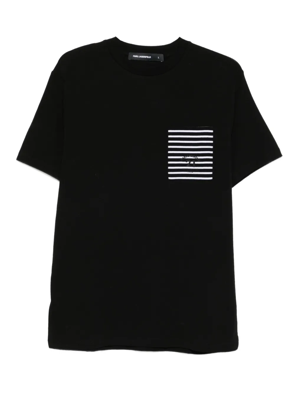 striped-pocket T-shirt