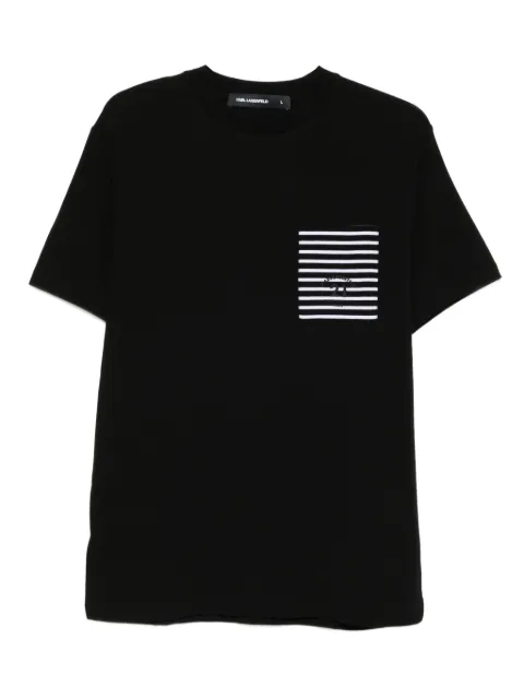 Karl Lagerfeld ストライプポケット Tシャツ