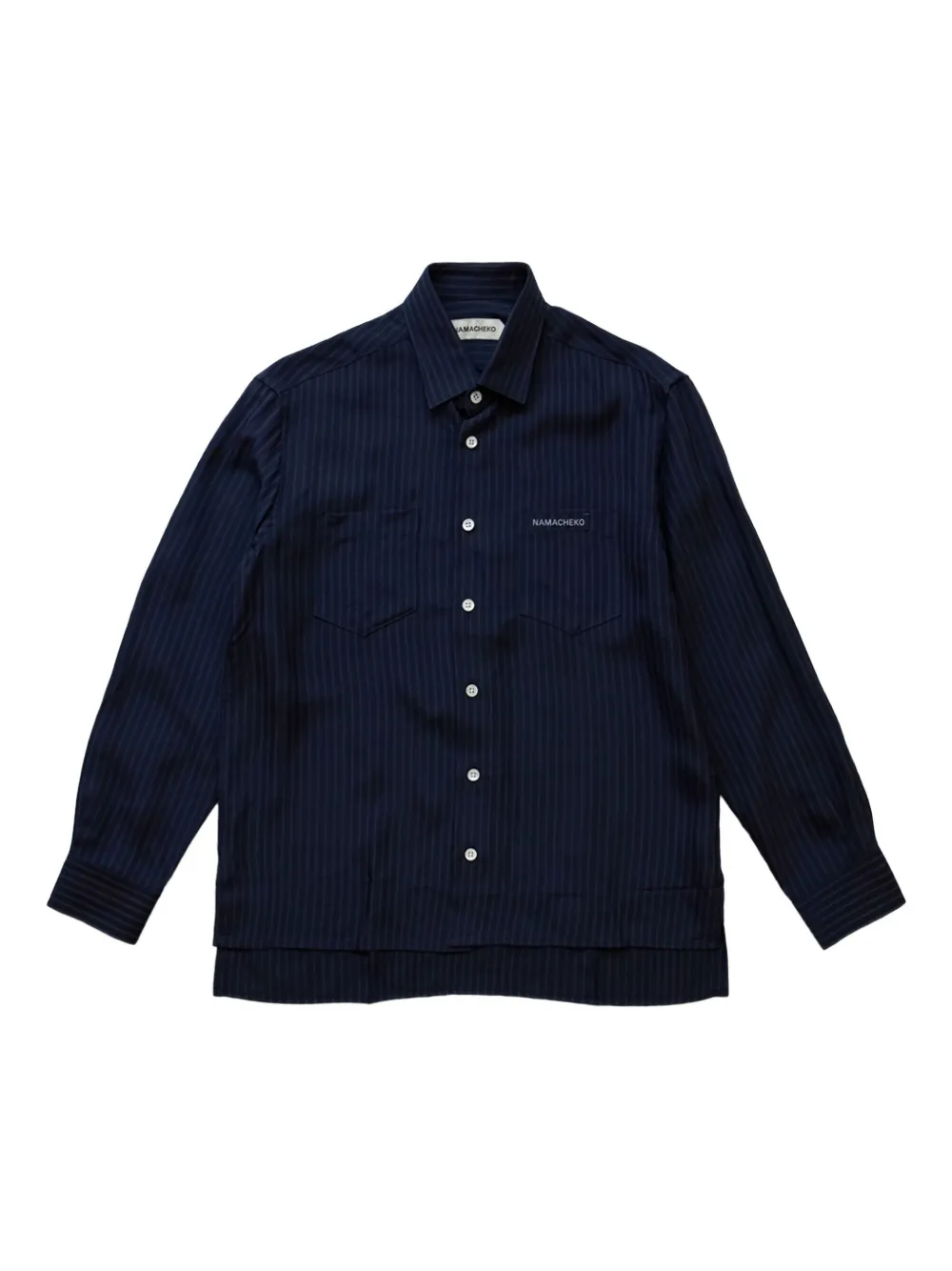 Namacheko Guardia pinstripe long-sleeve shirt | Blue | Image 1