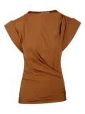 MARANT ÉTOILE Maisan draped cap-sleeve top - Brown
