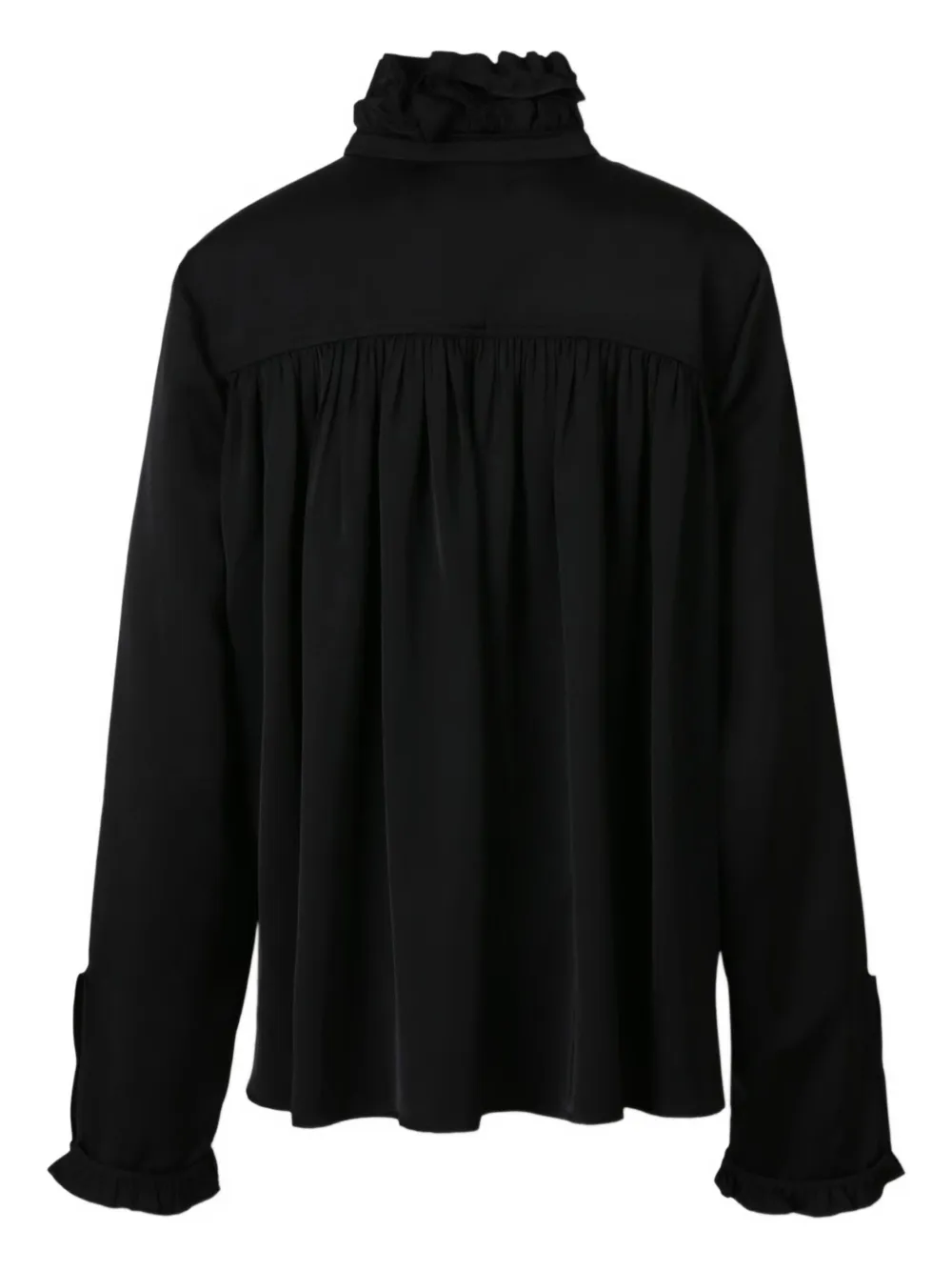 Jil Sander ruffled collar blouse Zwart