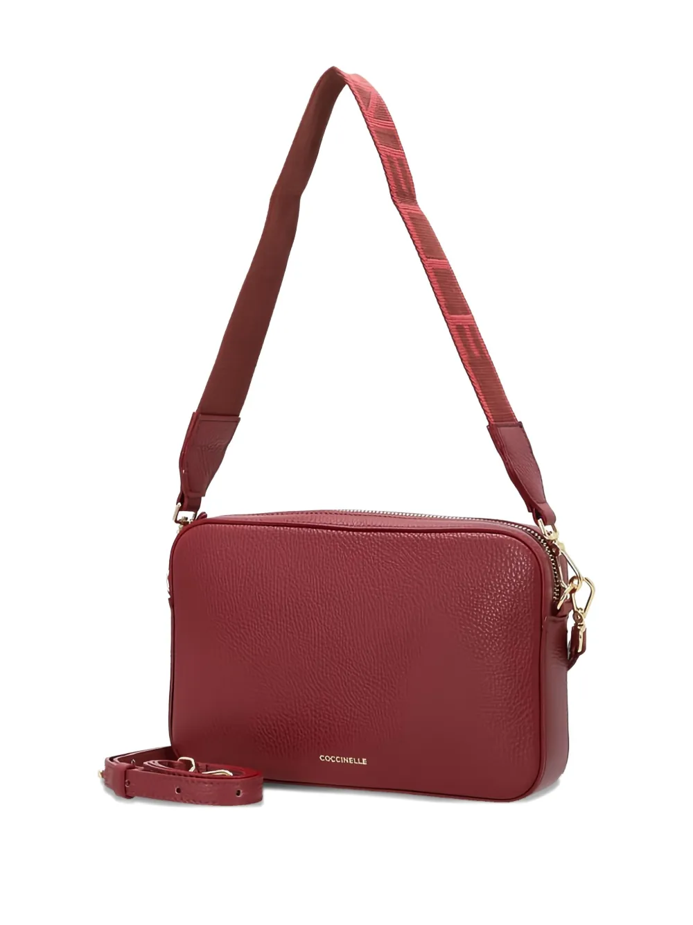 Coccinelle Textured Strap Shoulder Bag In Red