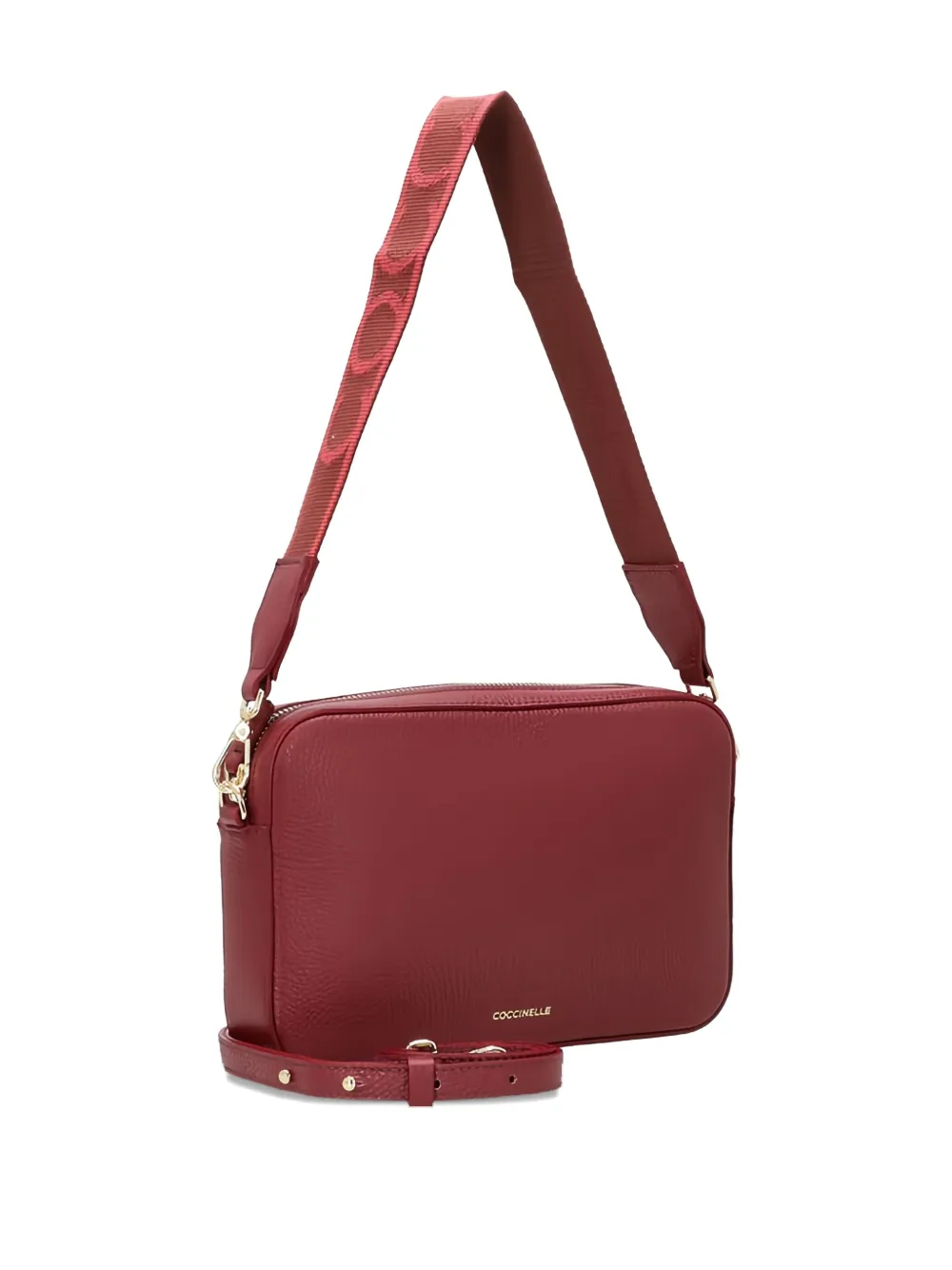 Coccinelle Textured Strap Shoulder Bag In Red