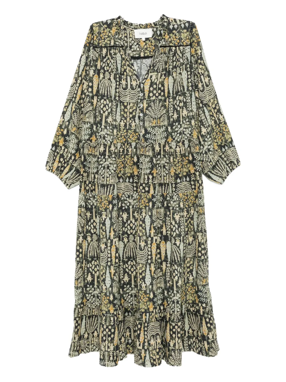 Ba&Sh Pidola print midi dress Groen