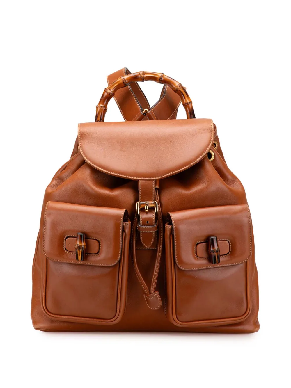 20th Century Medium Calfskin Bamboo Drawstring backpack