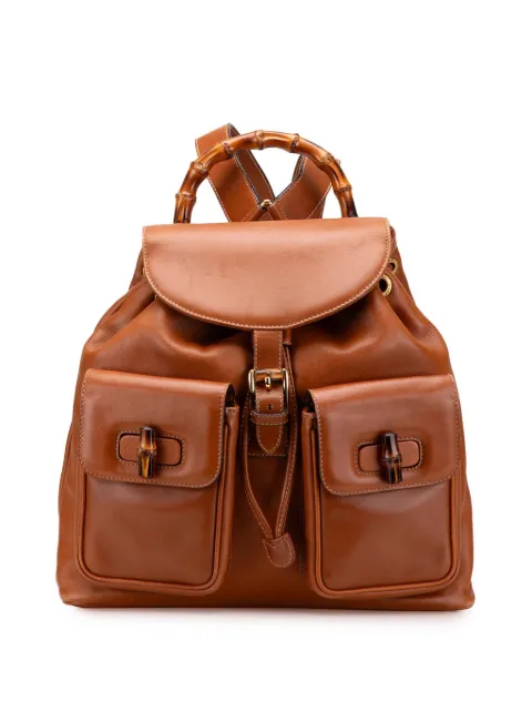 Gucci Pre-Owned 20th Century Medium Calfskin Bamboo Drawstring backpack