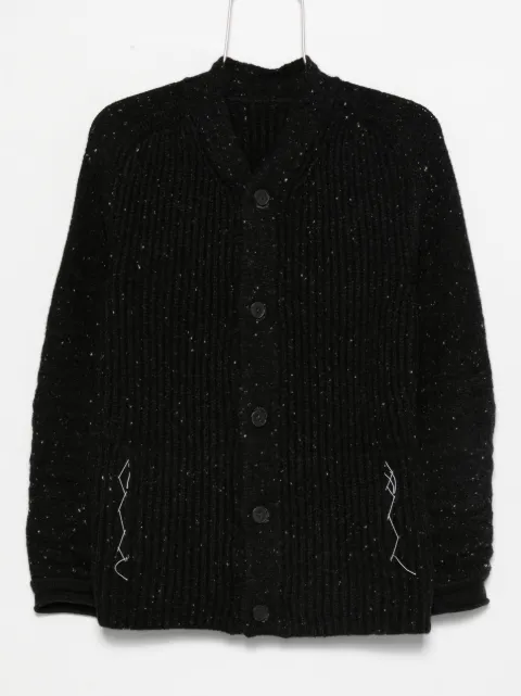 Layer Zero button-fastening ribbed cardigan