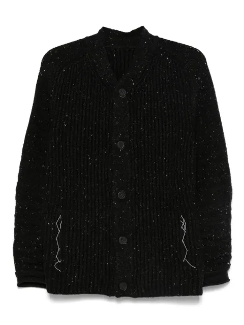Layer Zero button-fastening ribbed cardigan