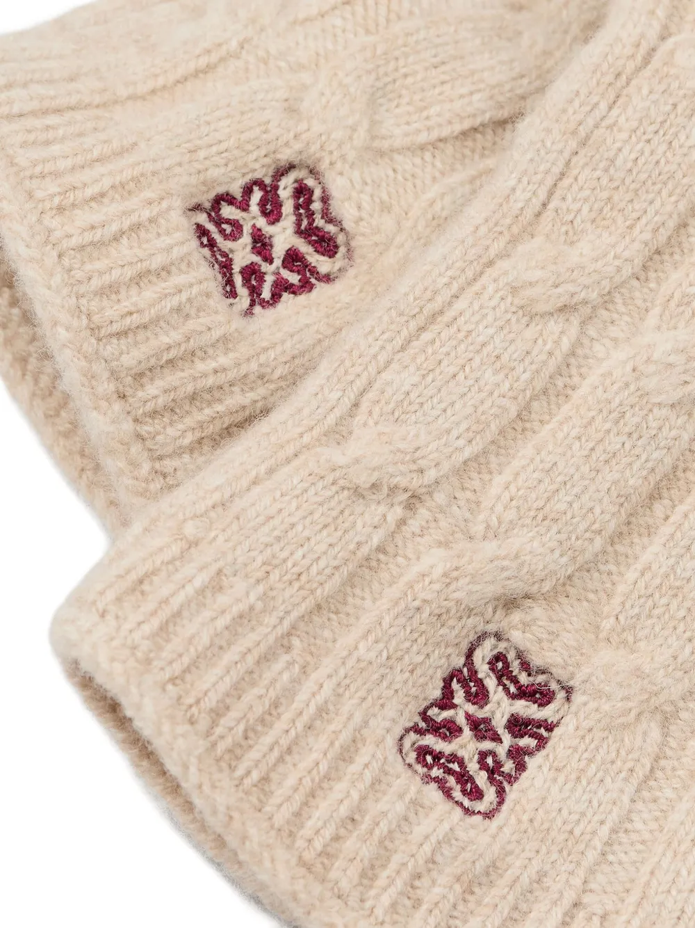 SANDRO Kabelgebreide handschoenen - Beige