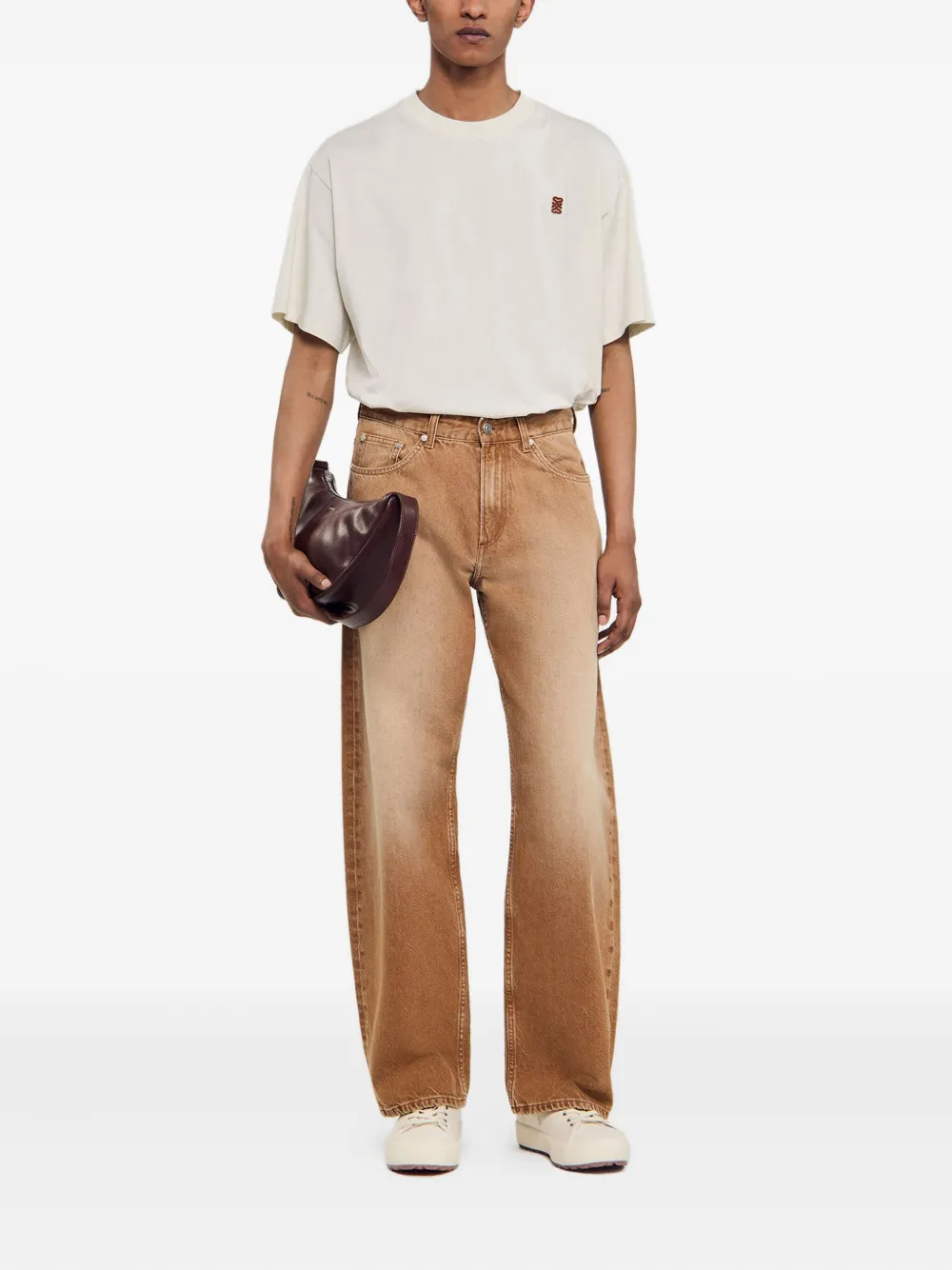 SANDRO Jeans met vervaagd effect Bruin