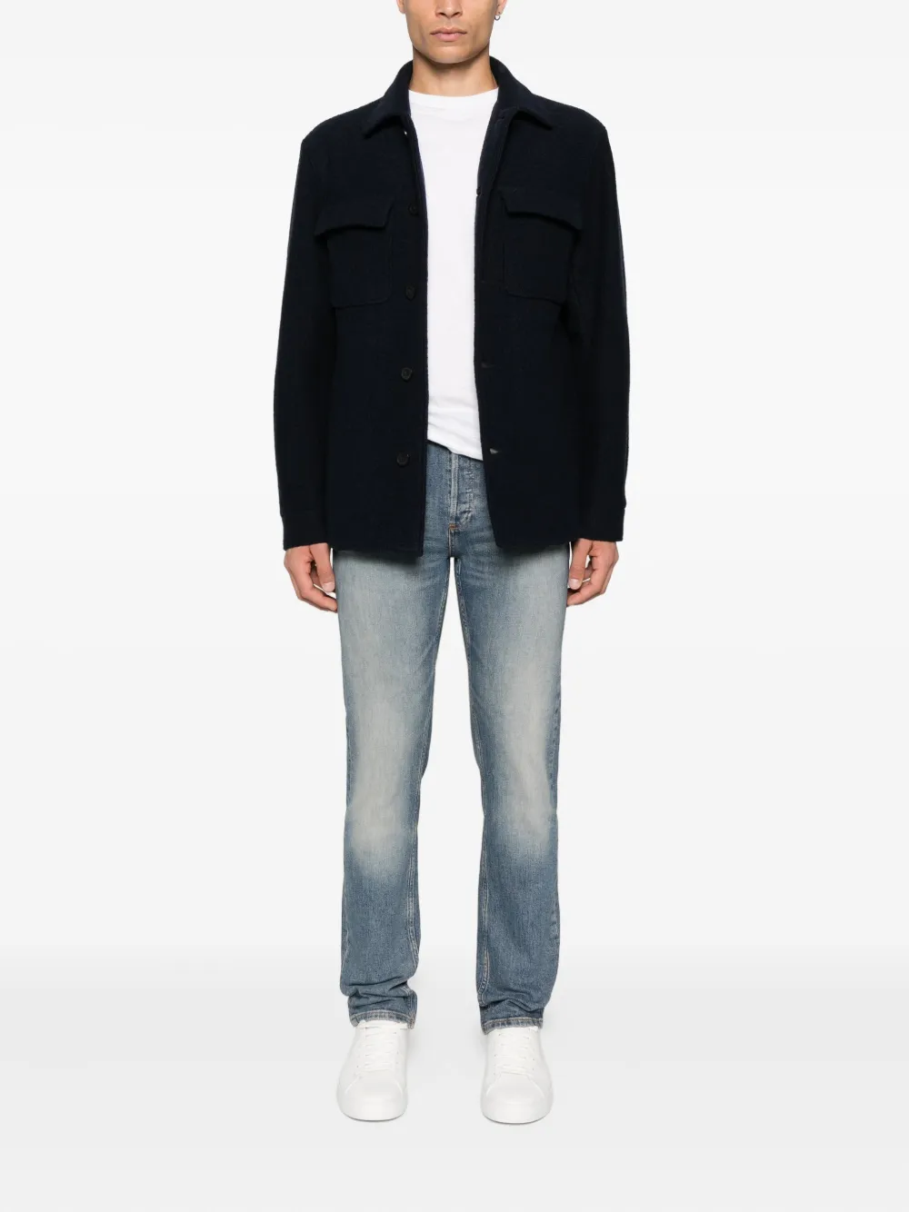 SANDRO Katoenen jeans met vervaagd effect - Blauw