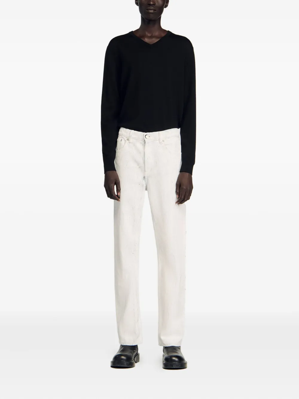 SANDRO Crackle jeans met vijf zakken - Wit