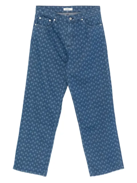 SANDRO monogram print wide-leg jeans