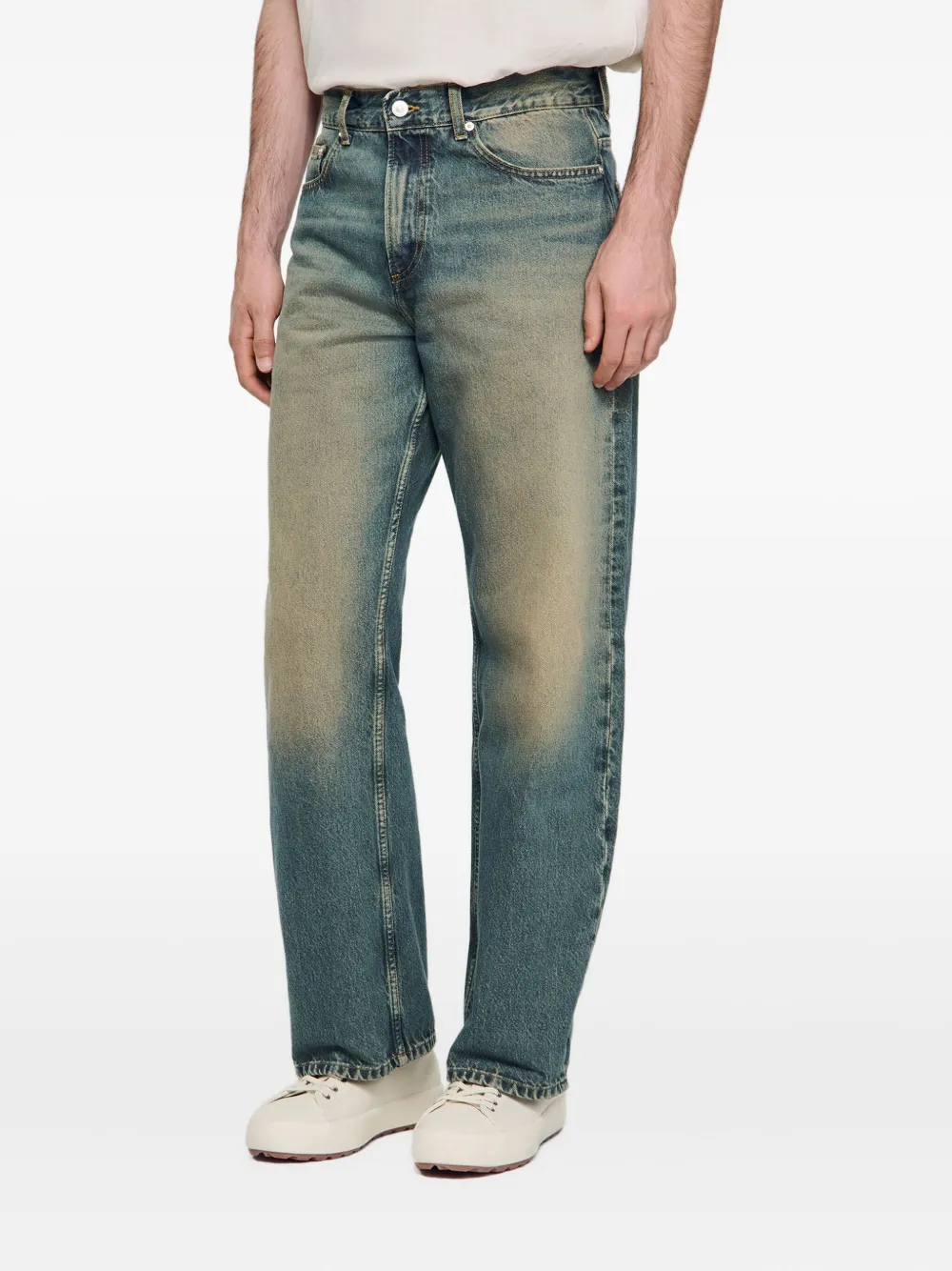 SANDRO Jeans met wijde pijpen Blauw