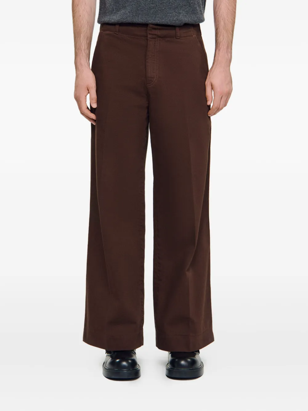 SANDRO Jeans met wijde pijpen Bruin