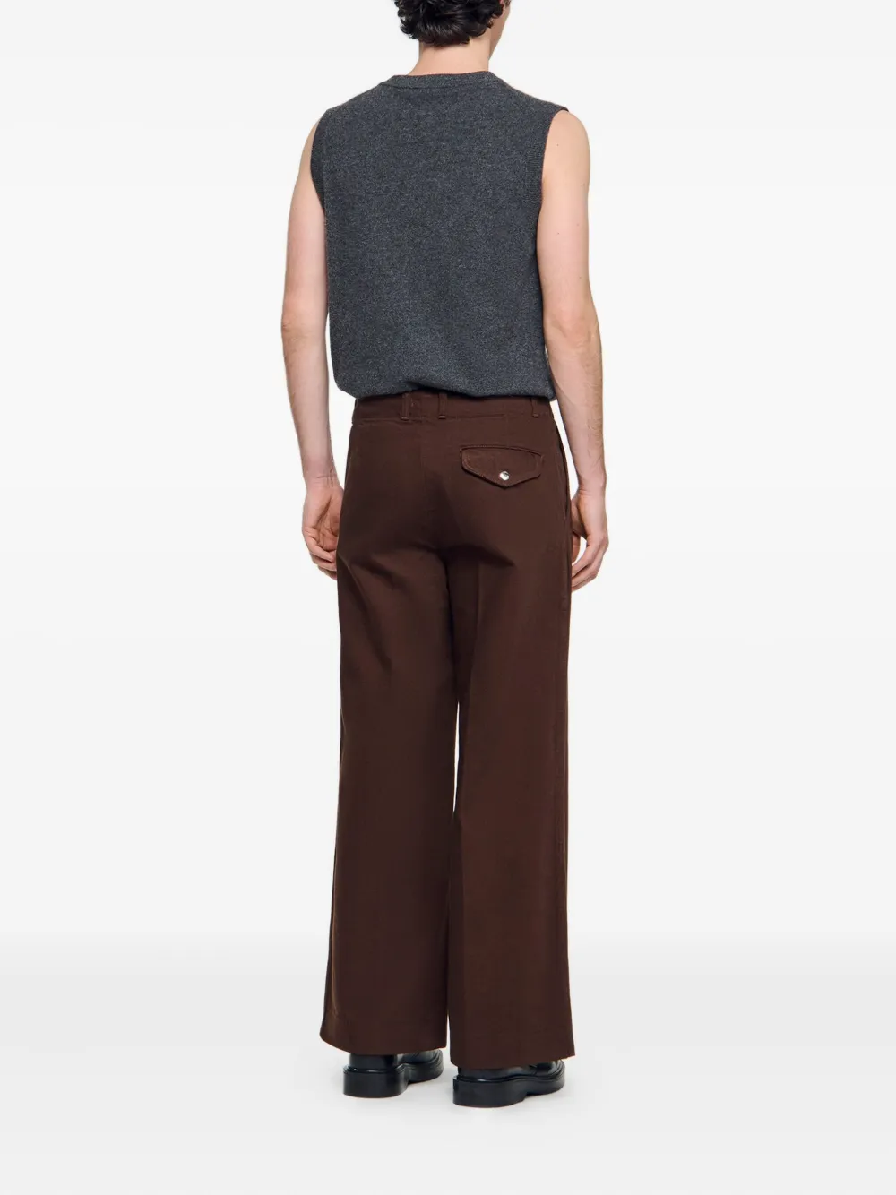 SANDRO Jeans met wijde pijpen Bruin