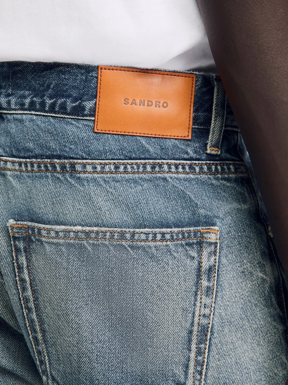 SANDRO Regular jeans met vervaagd effect Blauw