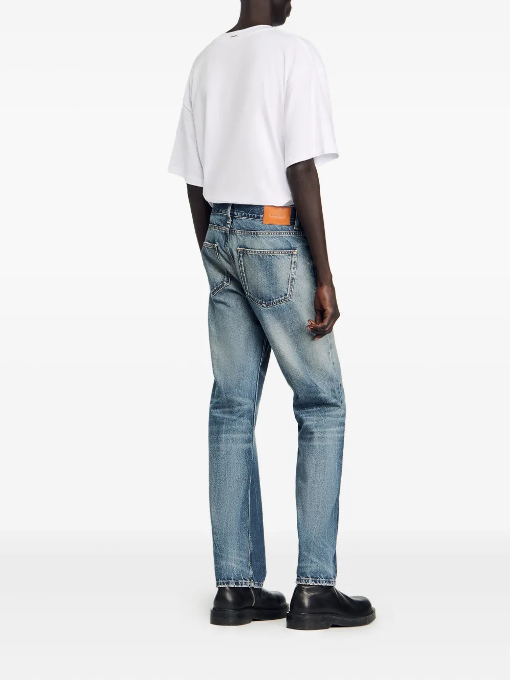 SANDRO Regular jeans met vervaagd effect Blauw