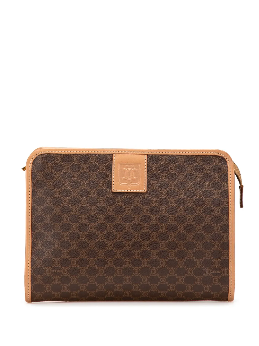 Céline Pre-Owned 2015 Macadam Coated Canvas clutch bag | Brown | Image 1