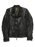 Layer Zero zip-fastening leather jacket - Black