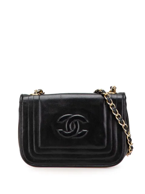 CHANEL Pre-Owned crossbody-taske i lammeskind med flaplukning og CC-syning fra 1986-1988