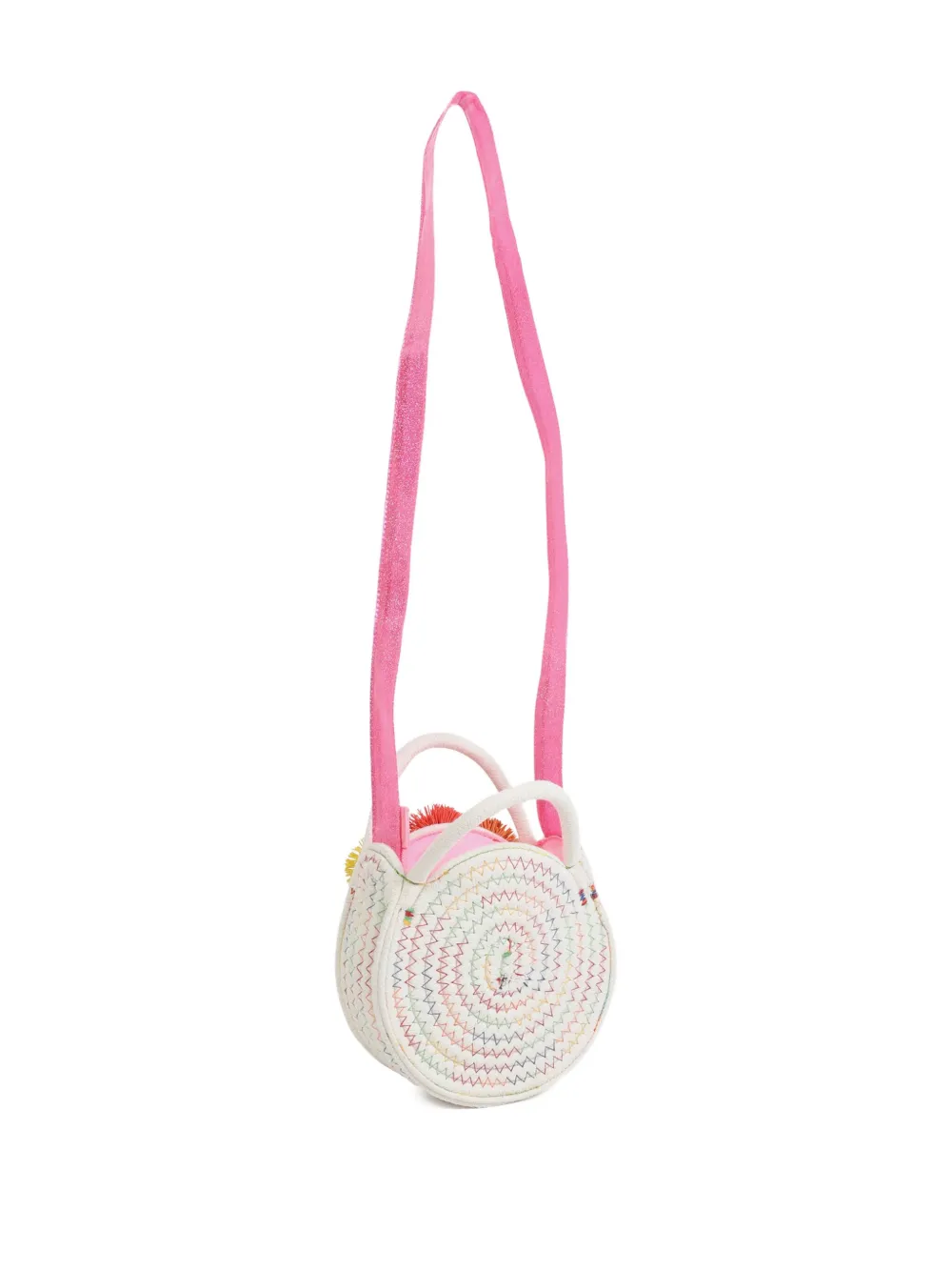 Billieblush Schoudertas met pompon en regenboogstiksel Wit