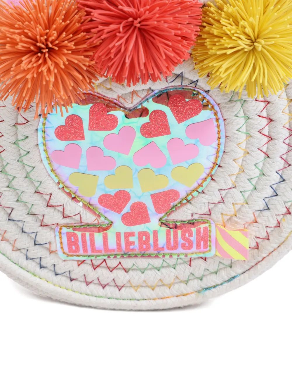 Billieblush Schoudertas met pompon en regenboogstiksel Wit