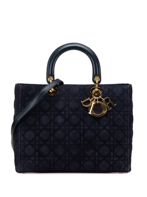 Christian Dior Pre-Owned 2007 Large Suede Cannage Lady Dior satchel