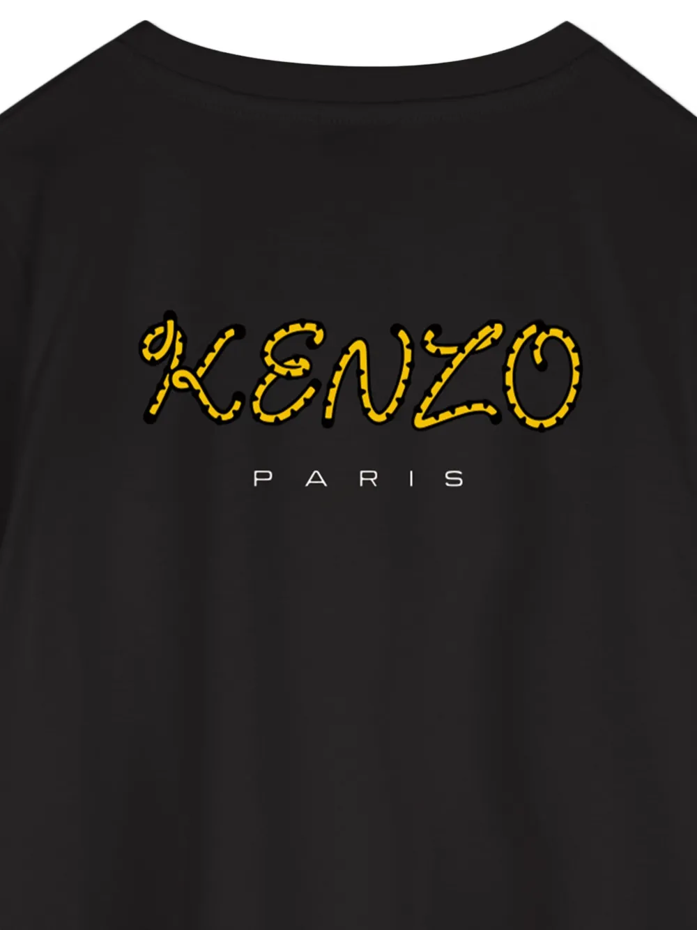 Kenzo Kids tiger-embroidered short-sleeved dress Zwart