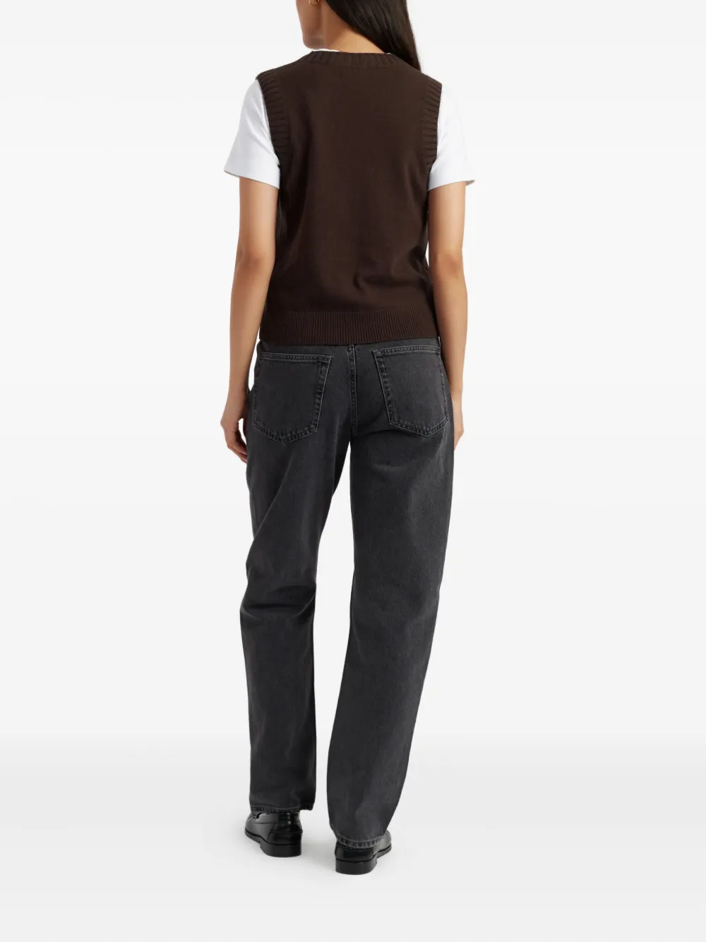Chinti & Parker Wool Blend Sleeveless Knitted Vest In Brown