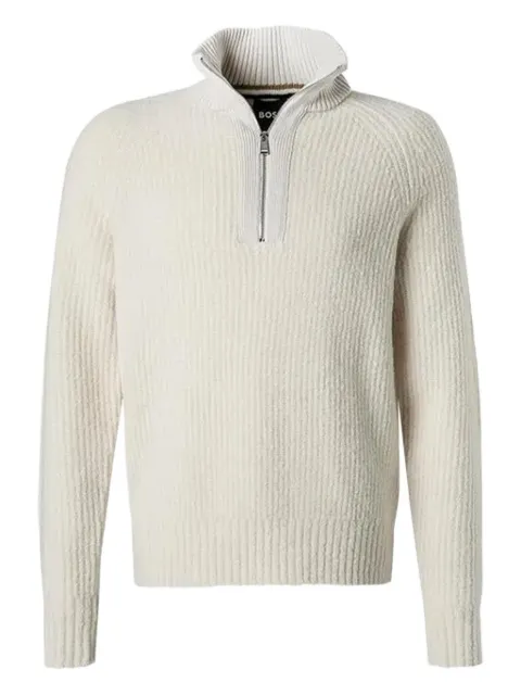 BOSS ribbed high-neck half-zip sweater