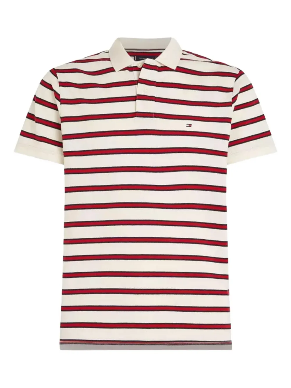 Tommy Hilfiger ストライプ ポロシャツ - レッド Tommy Hilfiger ストライプ ポロシャツ - レッド