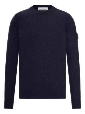 Stone Island Compass-logo crew-neck Sweatshirt | Blue | FARFETCH