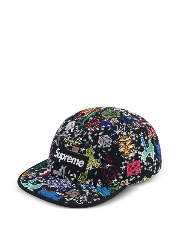 帽子 Supreme AOI Embroidered Camp Cap \"Black Buy Supreme Aoi Embroidered Camp Cap 'Black' - SS25H122