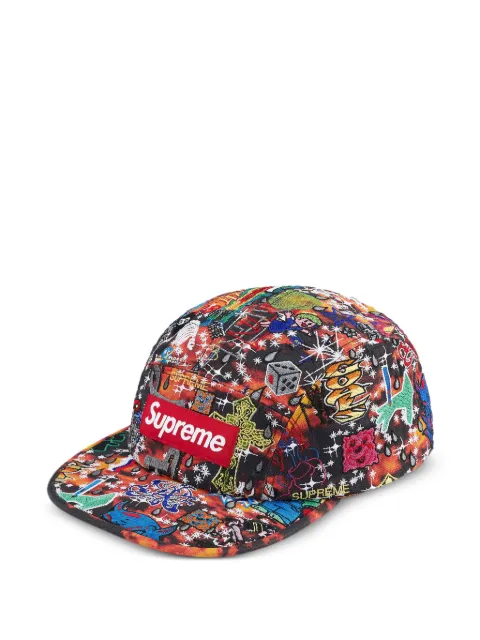 Supreme AOI-embroidered "SS25-Red" camp cap