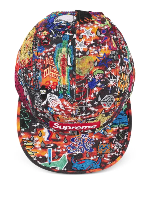 【Supreme】AOI Embroidered Camp Cap Black Supreme AOI Embroidered Camp Cap (SS25) - $68