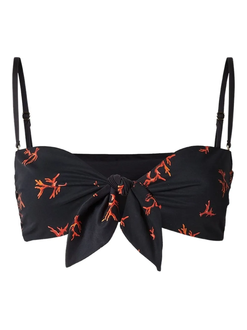 Fendi Coral-print Tie-front Bikini Top In Multi